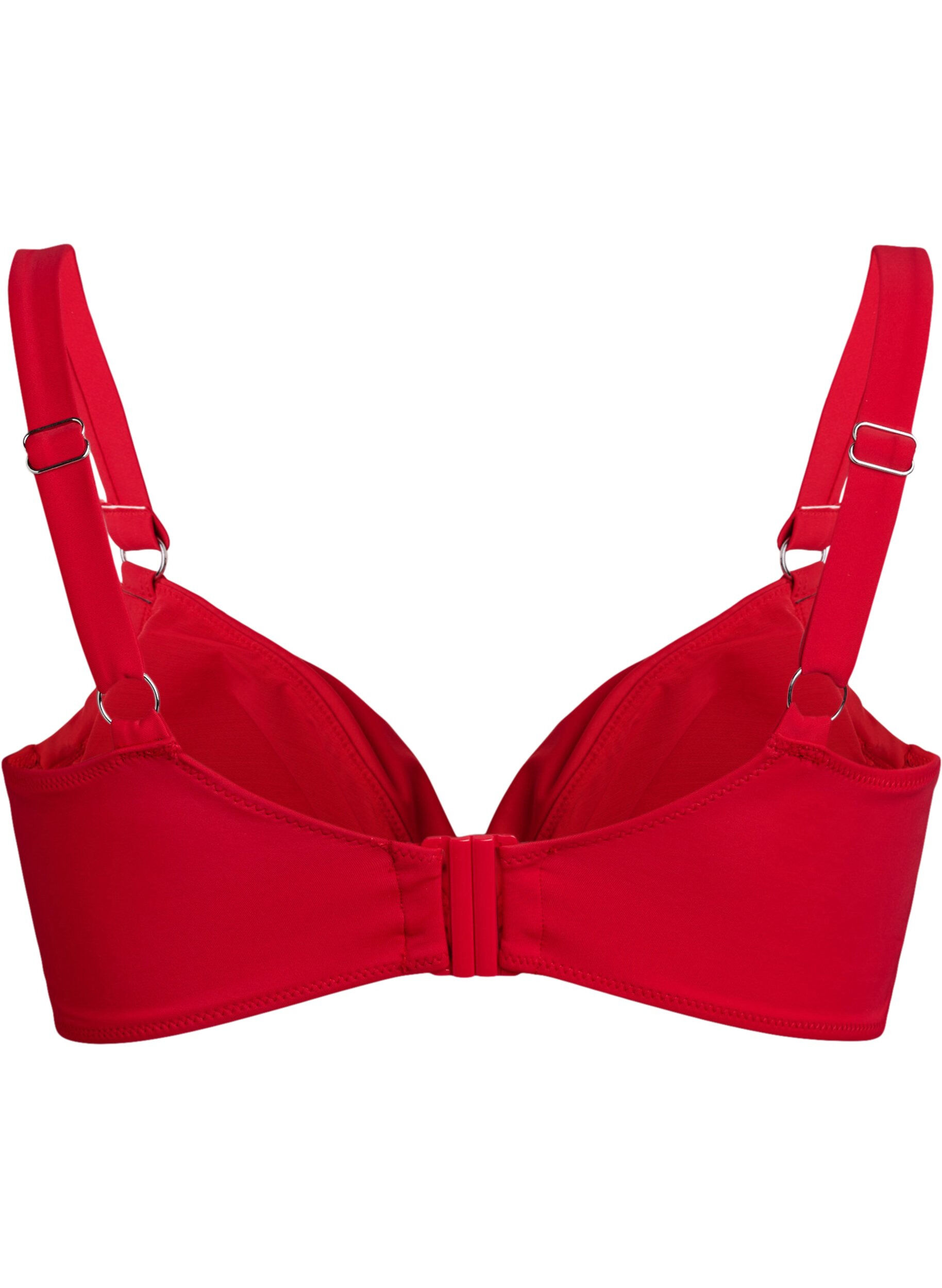 Zizzi Bikini-bh met beugel en drapering, Rood, Packshot image number 1
