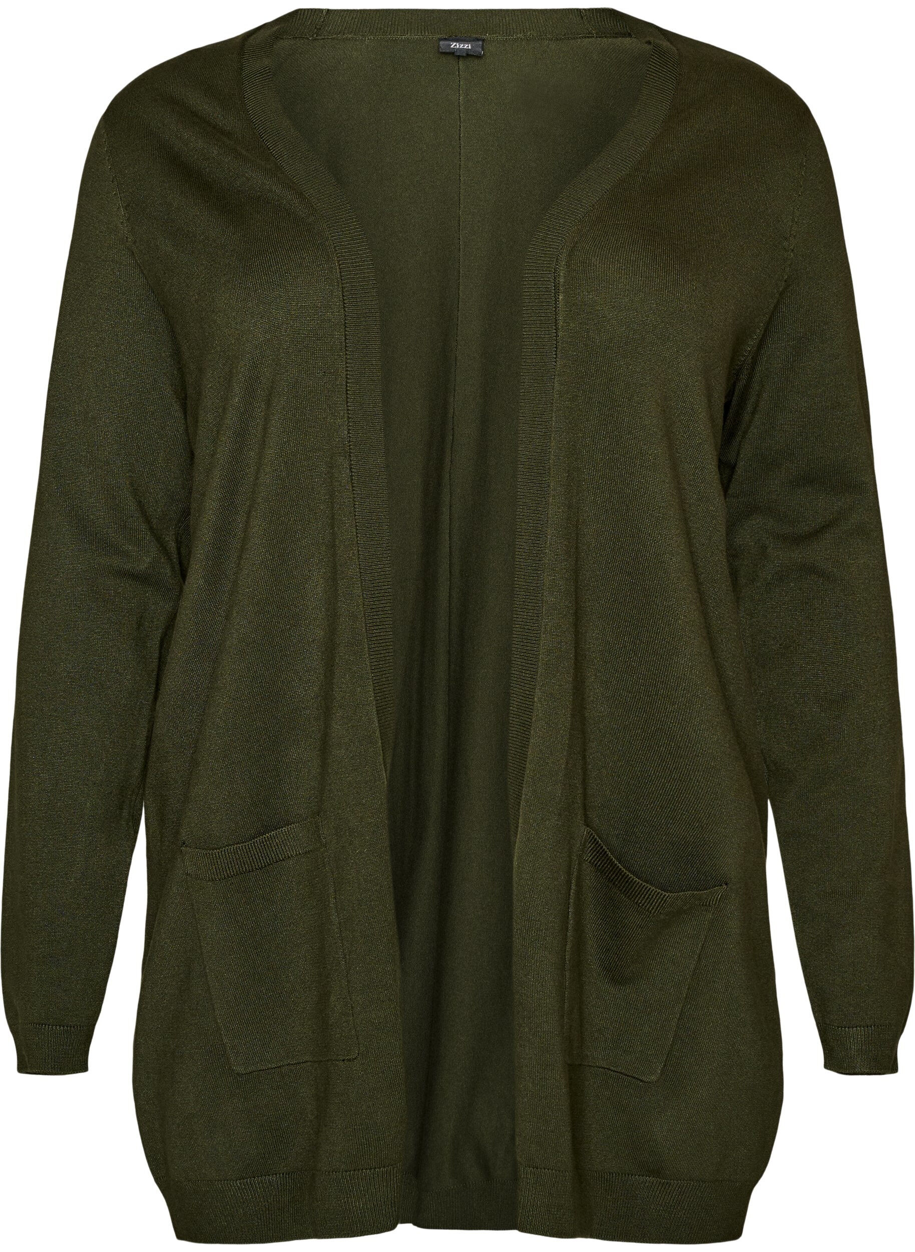 Lang gebreid vest in viscosemix