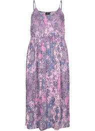 Mouwloze viscose midi-jurk met paisley print, Purple Paisley
