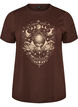 Katoenen T-shirt met print aan de voorkant, Bruin, Packshot image number 0