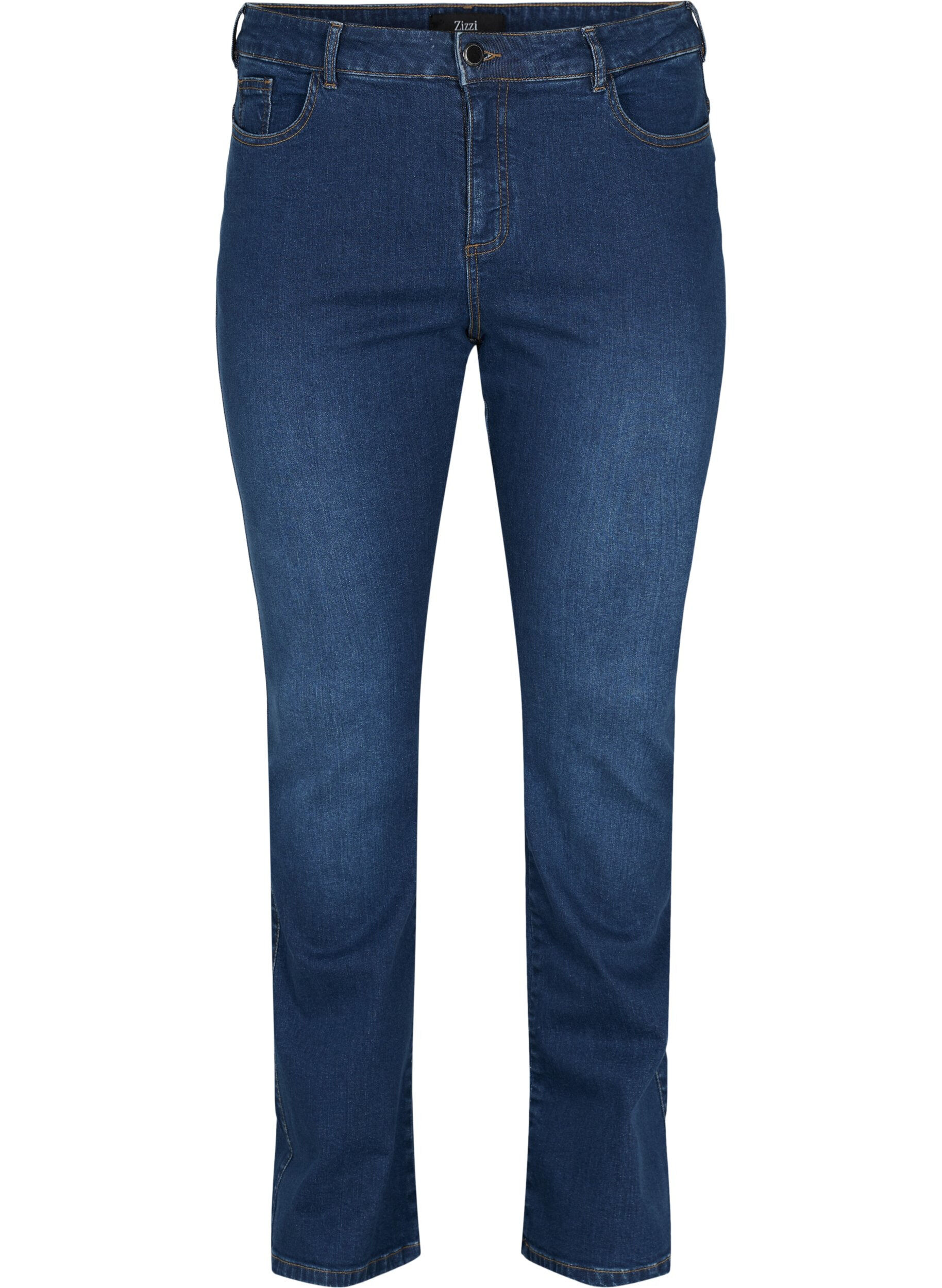 Zizzi Ellen bootcut jeans met hoge taille, Dark blue, Packshot image number 0