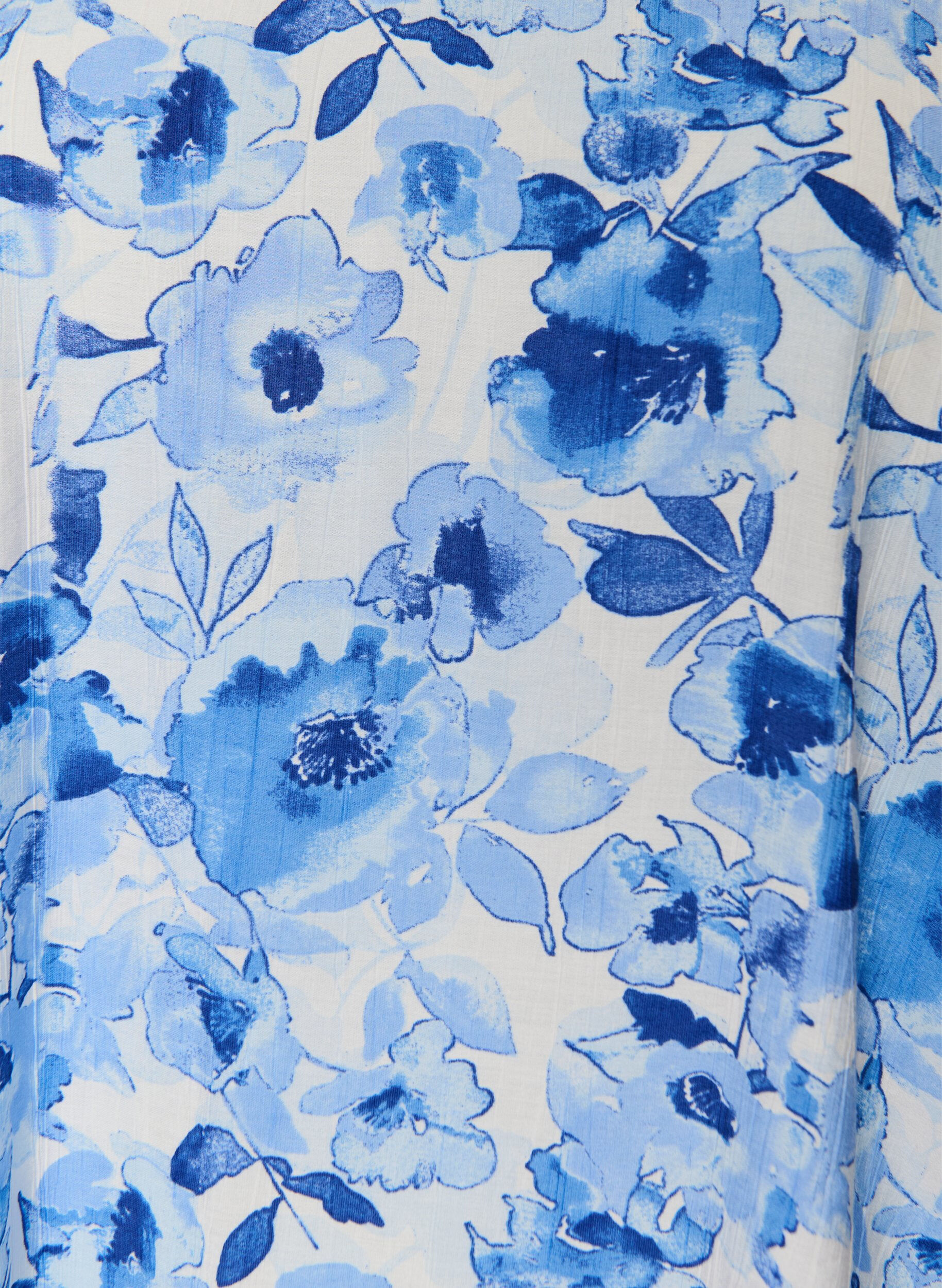 Zizzi Viscose blouse met geplooide mouwen, Blauw, Packshot image number 2