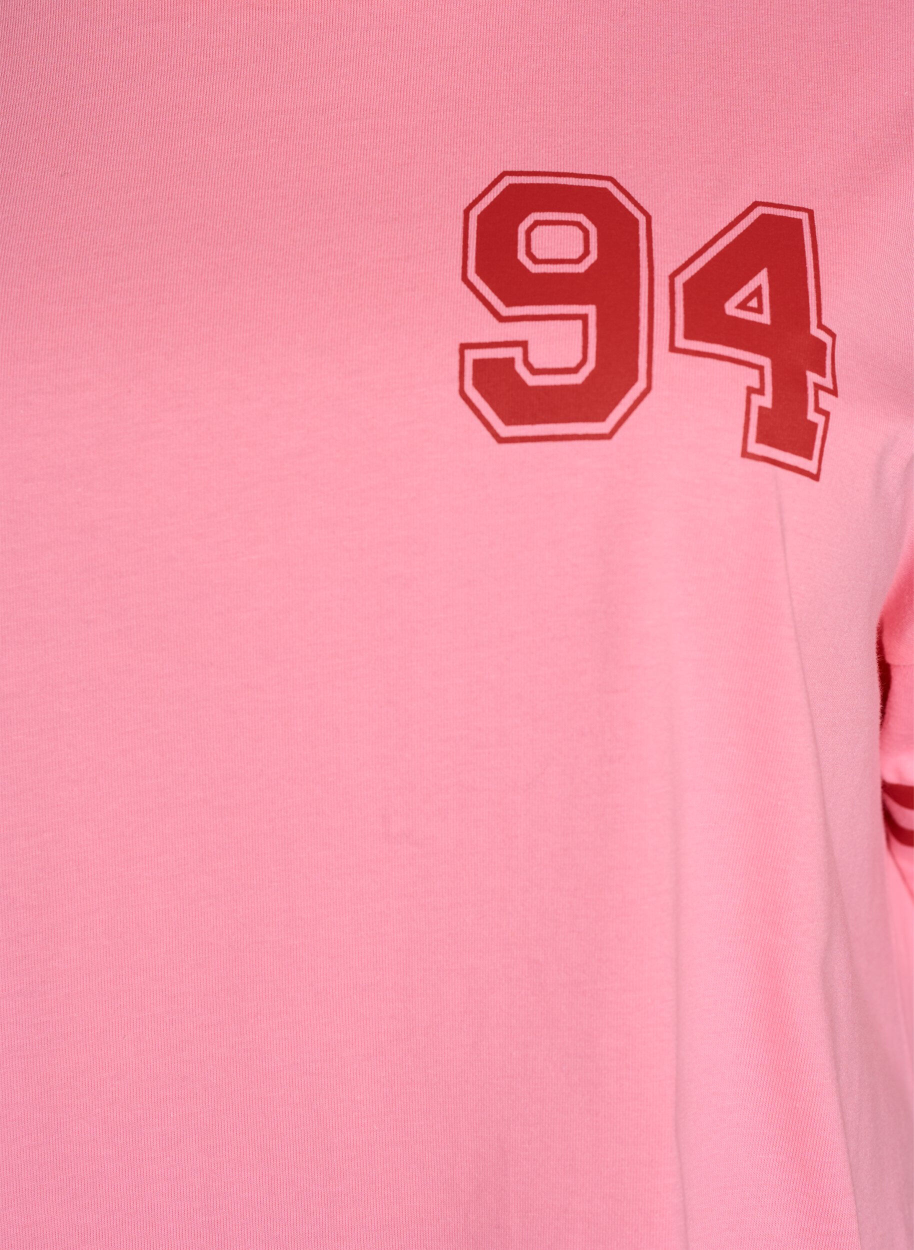 ZizziKort T-shirtjurkje met sportieve details, Roze, Packshot image number 2