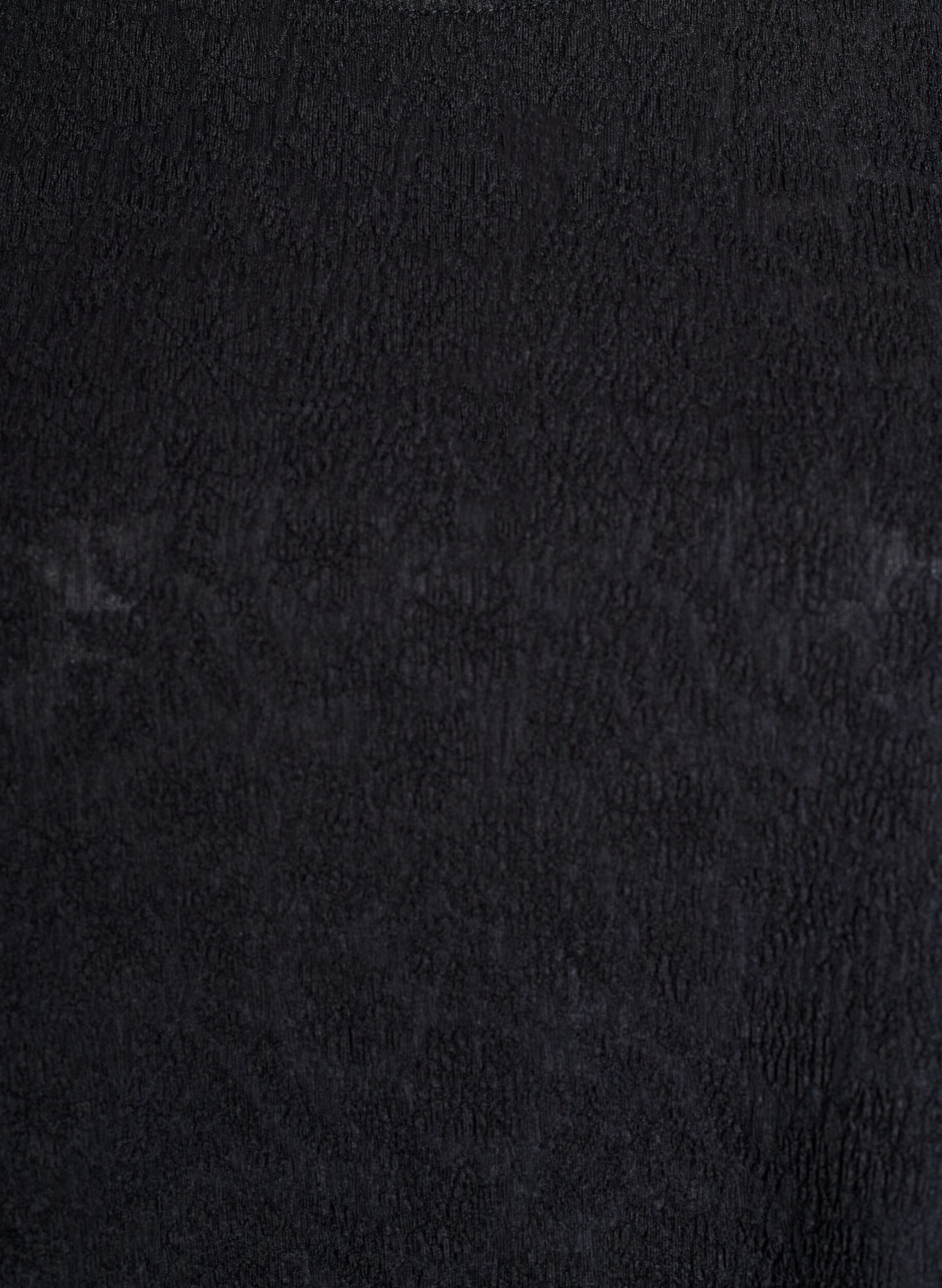 Zizzi Gestructureerde blouse met korte mouwen, Zwart, Packshot image number 2