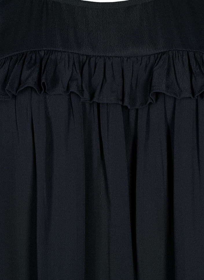 Tuniek van viscose met ruches, Black, Packshot image number 2