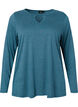 Gemêleerde blouse met lange mouwen, Legion Blue Mel., Packshot image number 0