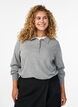 Strik blouse met kraag, Grijs, Model image number 0