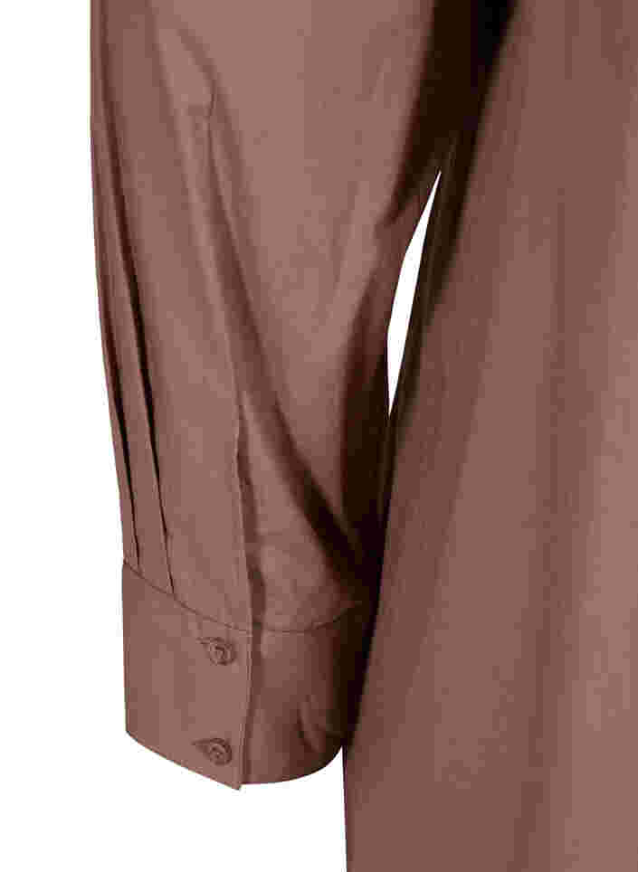 Lange, katoenen blouse met grote kraag, Deep Taupe, Packshot image number 3