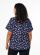 Blouse met korte mouwen en textuur, Blauw, Model image number 2