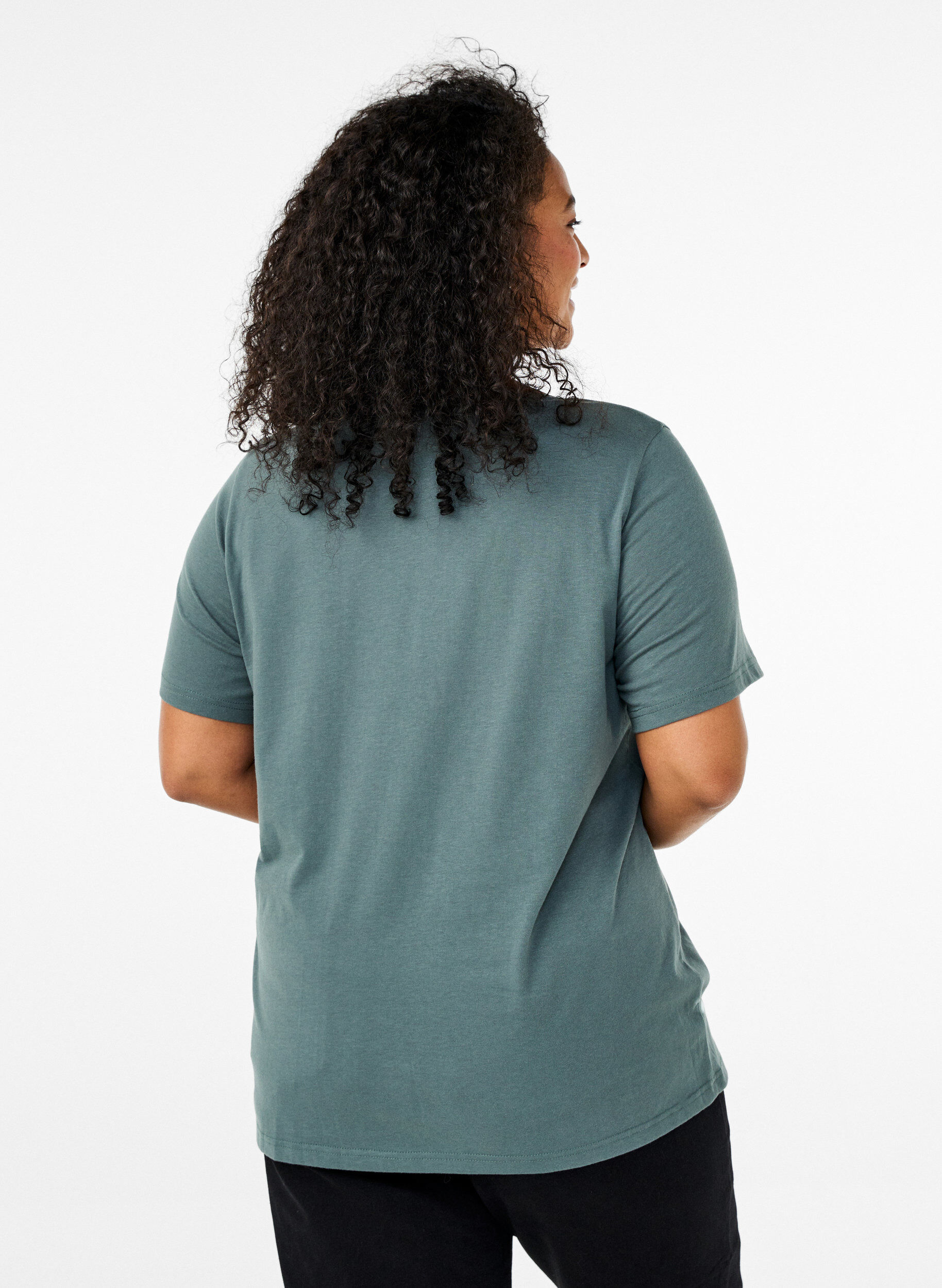 Zizzi FLASH - T-shirt met motief, Groen, Model image number 2