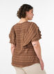 Blouse met smockstructuur en ruchesmouwen, Bruin, Model image number 2