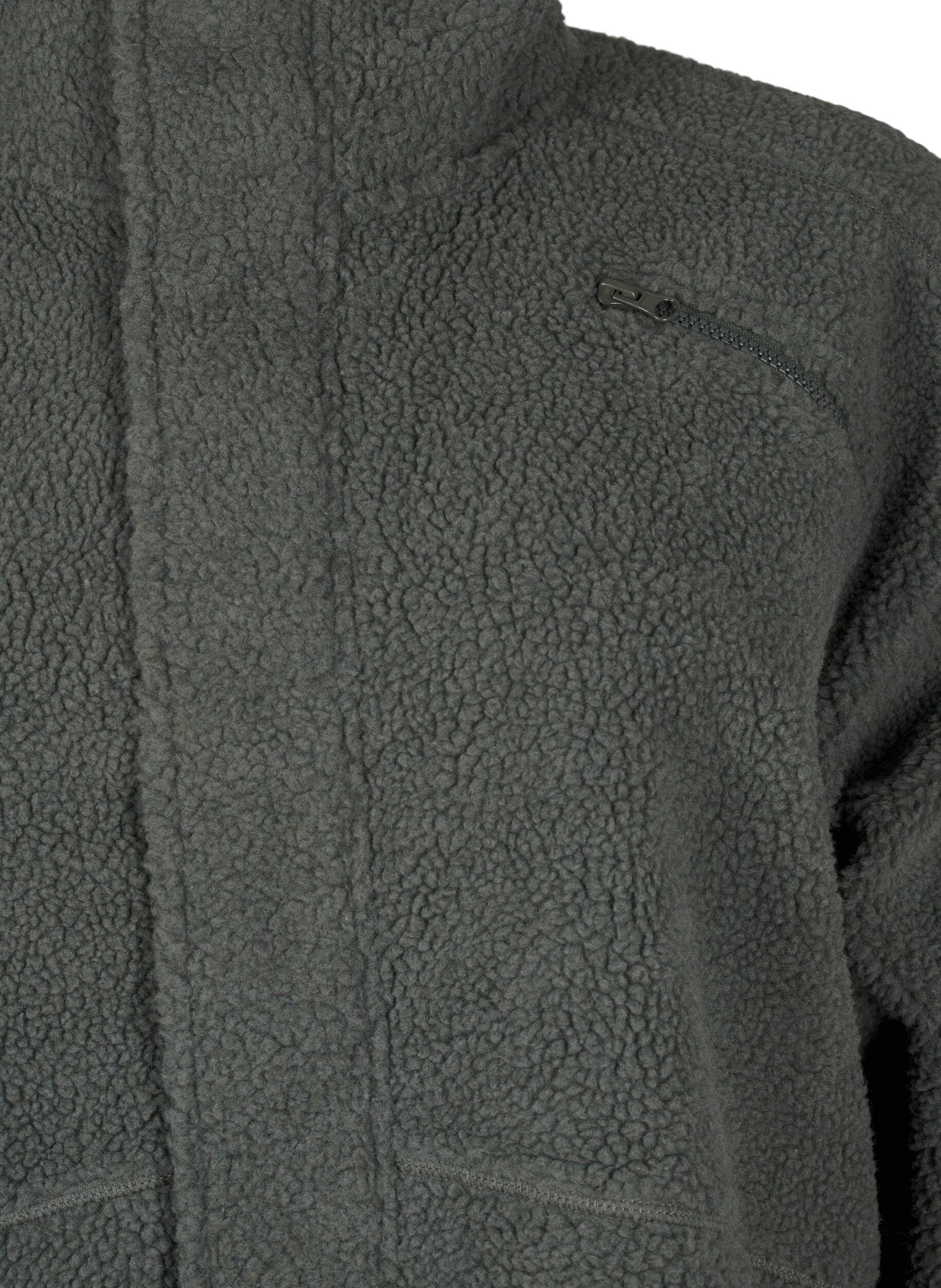 Zizzi Fleece jas met zakken, Urban Chic, Packshot image number 2