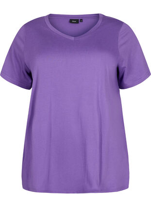 T-shirt met korte mouwen en a-vorm, Deep Lavender, Packshot image number 0