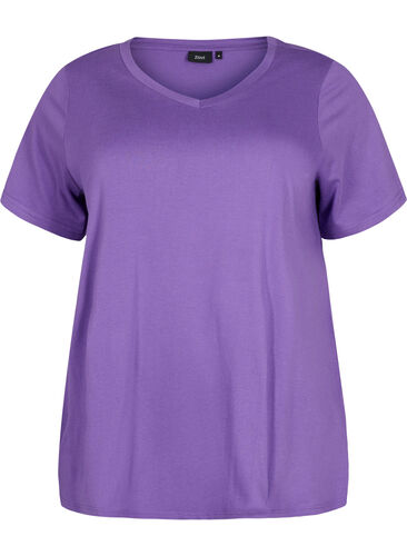 T-shirt met korte mouwen en a-vorm, Deep Lavender, Packshot image number 0