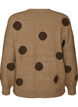 Gebreide blouse met een stippenpatroon, Bruin, Packshot image number 1