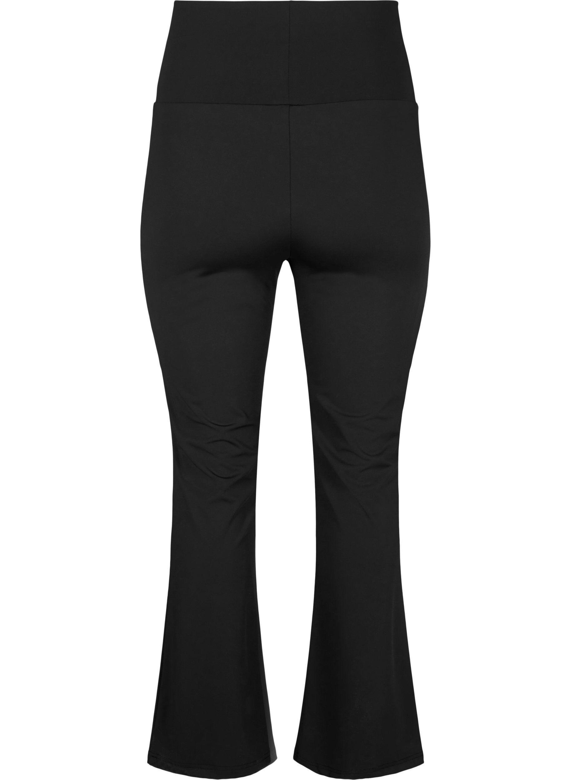 Zizzi Uitlopende trainingsbroek met hoge taille, Zwart, Packshot image number 1