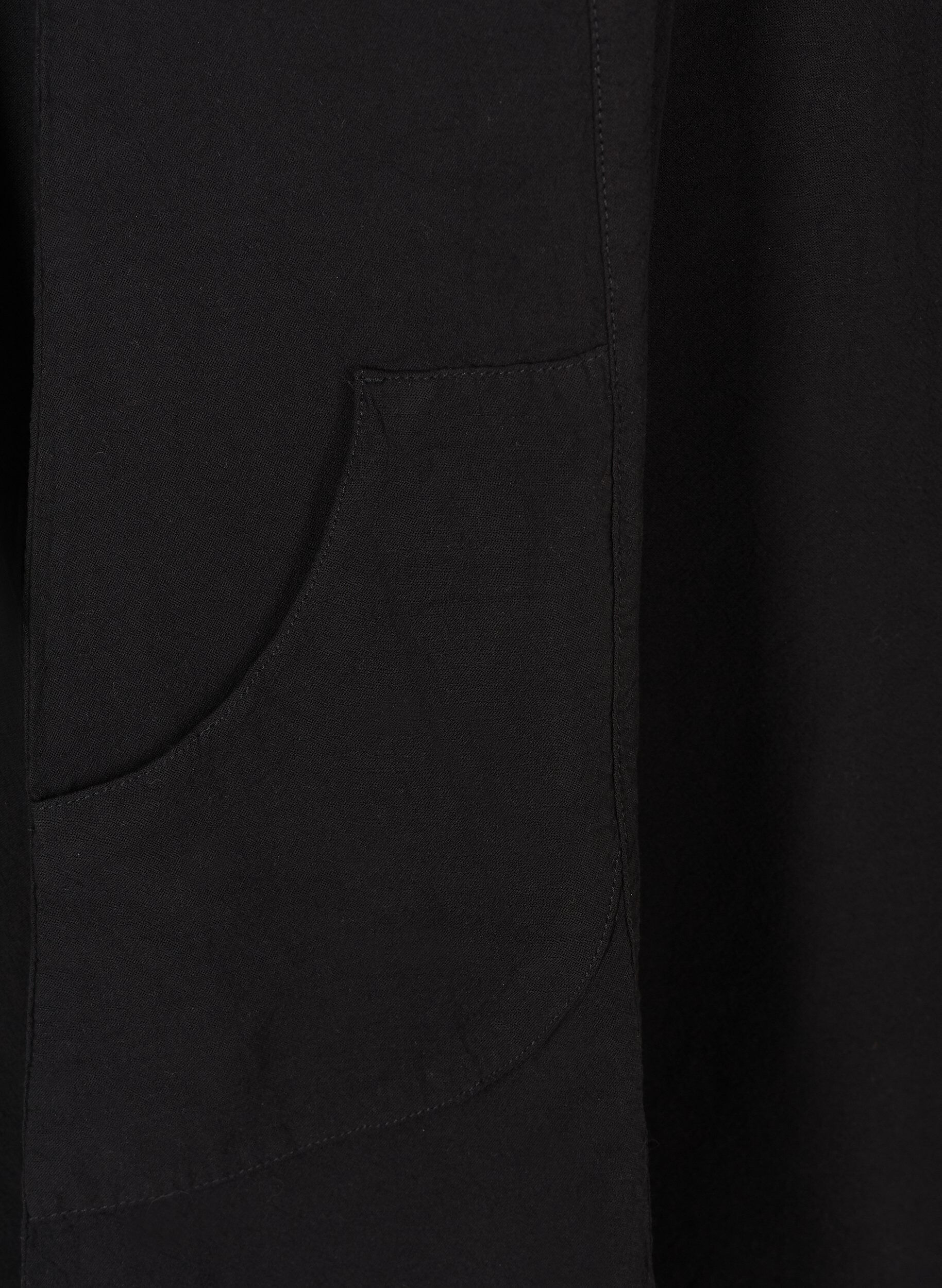 ZizziKatoenen jurk met korte mouwen, Zwart, Packshot image number 3