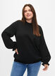 Smok blouse met ruches en textuur, Black, Model image number 0