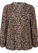 Blouse met lange mouwen en luipaardprint, Bruin, Packshot image number 0