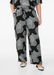 Losse viscose broek met print, Zwart, Model image number 2
