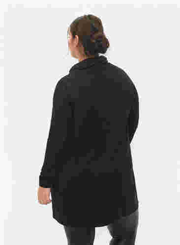 Tuniek met lange mouwen en hoge hals, Black, Model image number 1