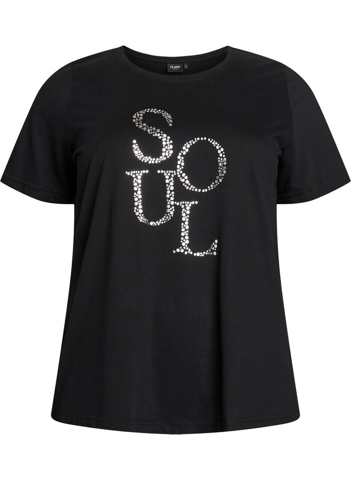 T-shirt met print, Zwart, Packshot image number 0