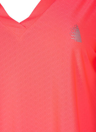 Training t-shirt met v-hals en patroon, Fyring Coral ASS, Packshot image number 2