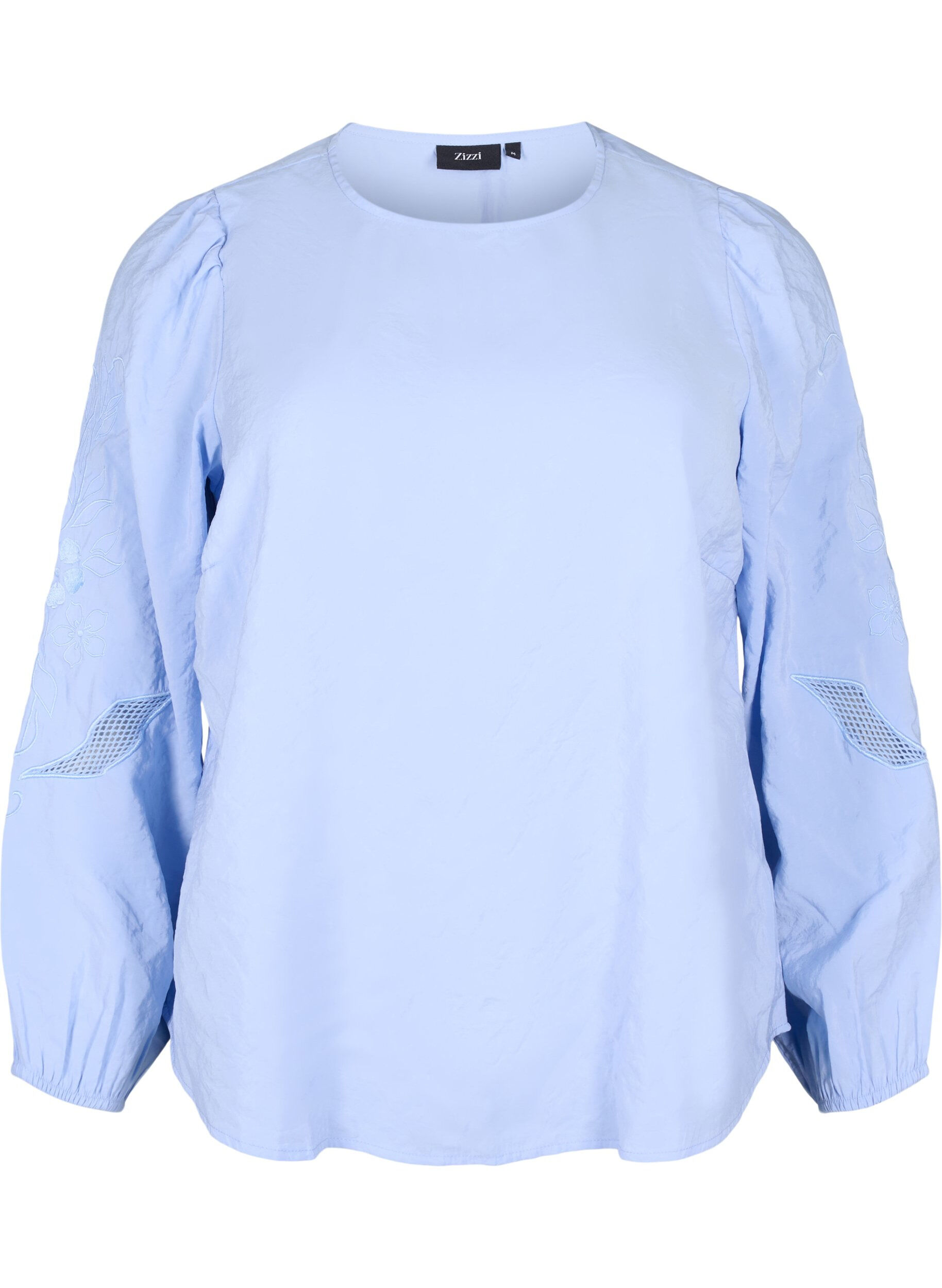 Zizzi Blouse van Tencel&trade; Modal met geborduurde details, Serenity, Packshot image number 0