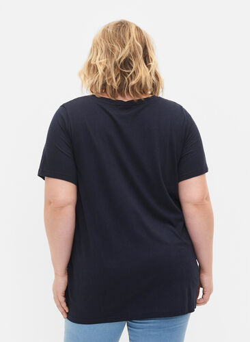 T-shirt met korte mouwen en a-vorm, Navy Blazer, Model image number 1
