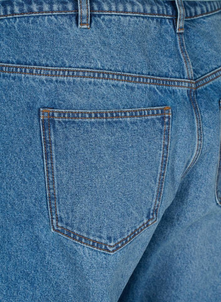 Straight-fit jeans met een strikceintuur, Blauw, Packshot image number 3