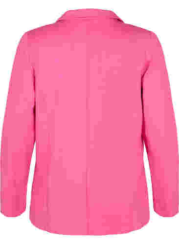 Basic blazer met knoop en sierzakken, Shocking Pink, Packshot image number 1