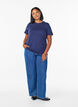 Basic katoenen T-shirt met ronde hals, Blauw, Model image number 1