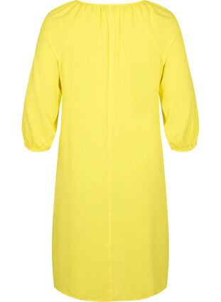 Viscose jurk met v-hals , Blazing Yellow, Packshot image number 1