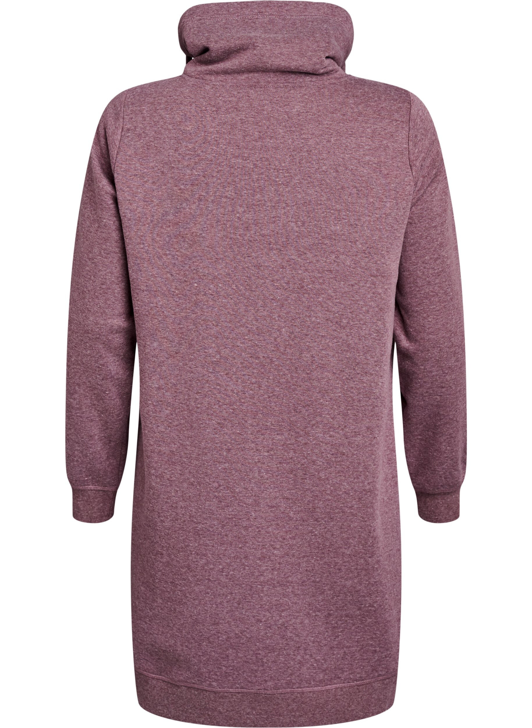 Zizzi FLASH - Kort sweatshirt jurk met hoge kraag en zakken, Rood, Packshot image number 1
