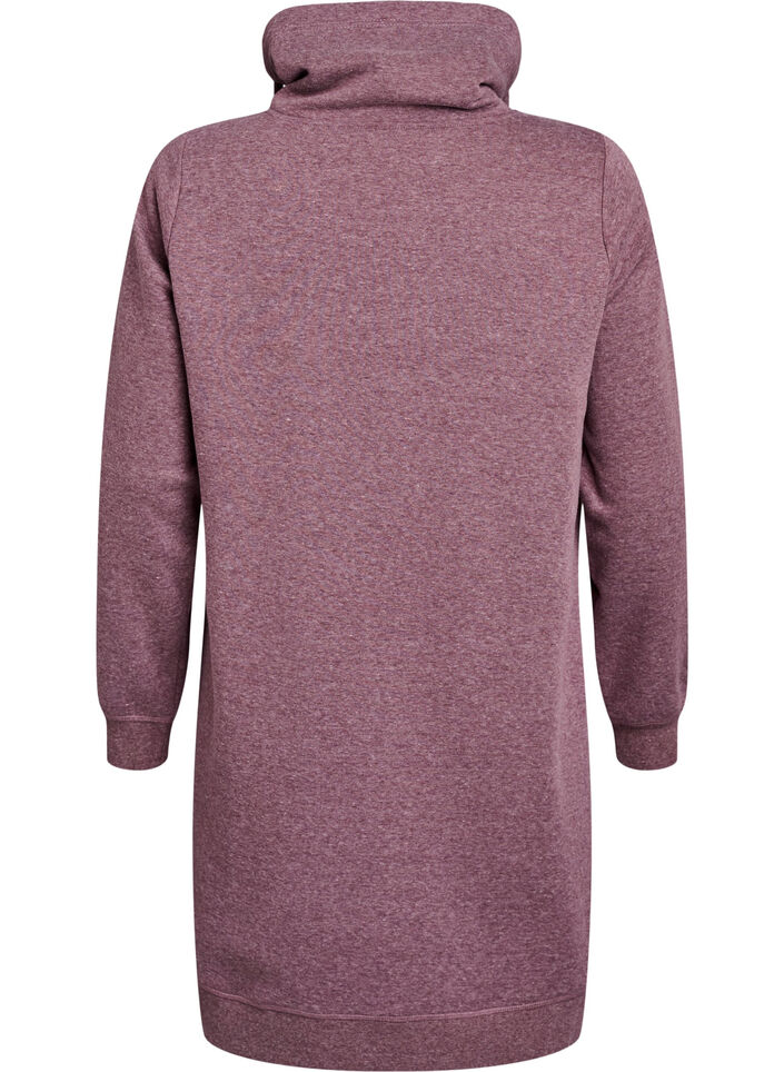FLASH - Kort sweatshirt jurk met hoge kraag en zakken, Rood, Packshot image number 1