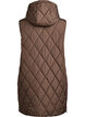 Halflang gewatteerd gilet met capuchon, Bruin, Packshot image number 1