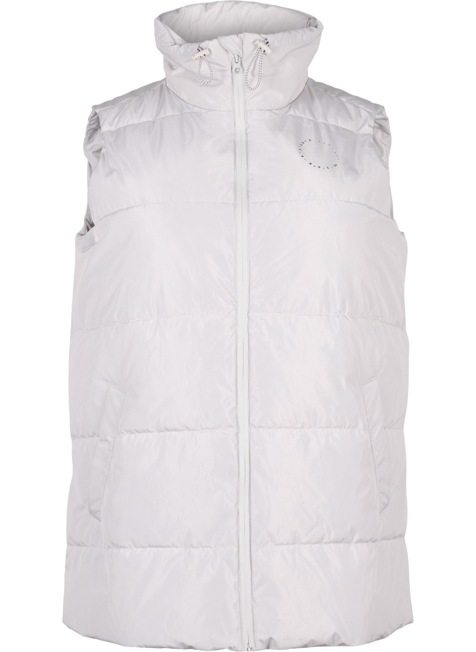 Zizzi Sportief vest met hoge kraag en zakken, Pearl Blue, Packshot image number 0