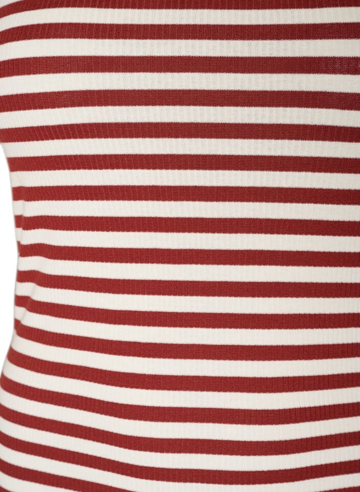 Gestreepte tanktop met een ribstructuur, Rood, Packshot image number 2