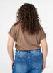 T-shirt met korte mouwen van katoenmix, Bruin, Model image number 2
