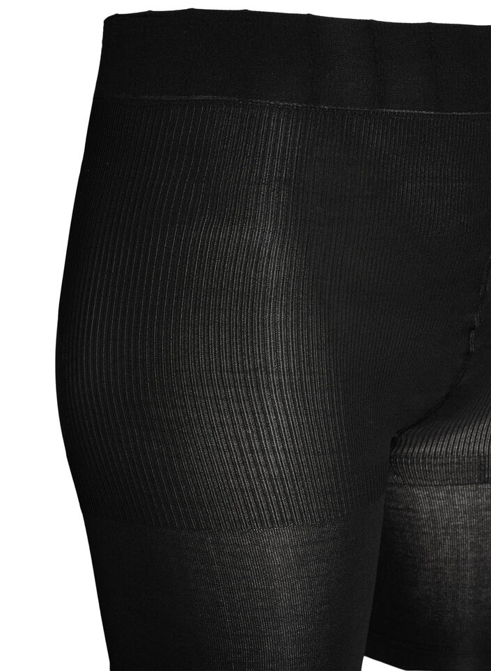 2-pack push-up shorts in 60 denier met shaping effect, Zwart, Packshot image number 2