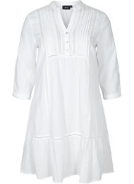 Katoenen jurk met a-lijn, Bright White
