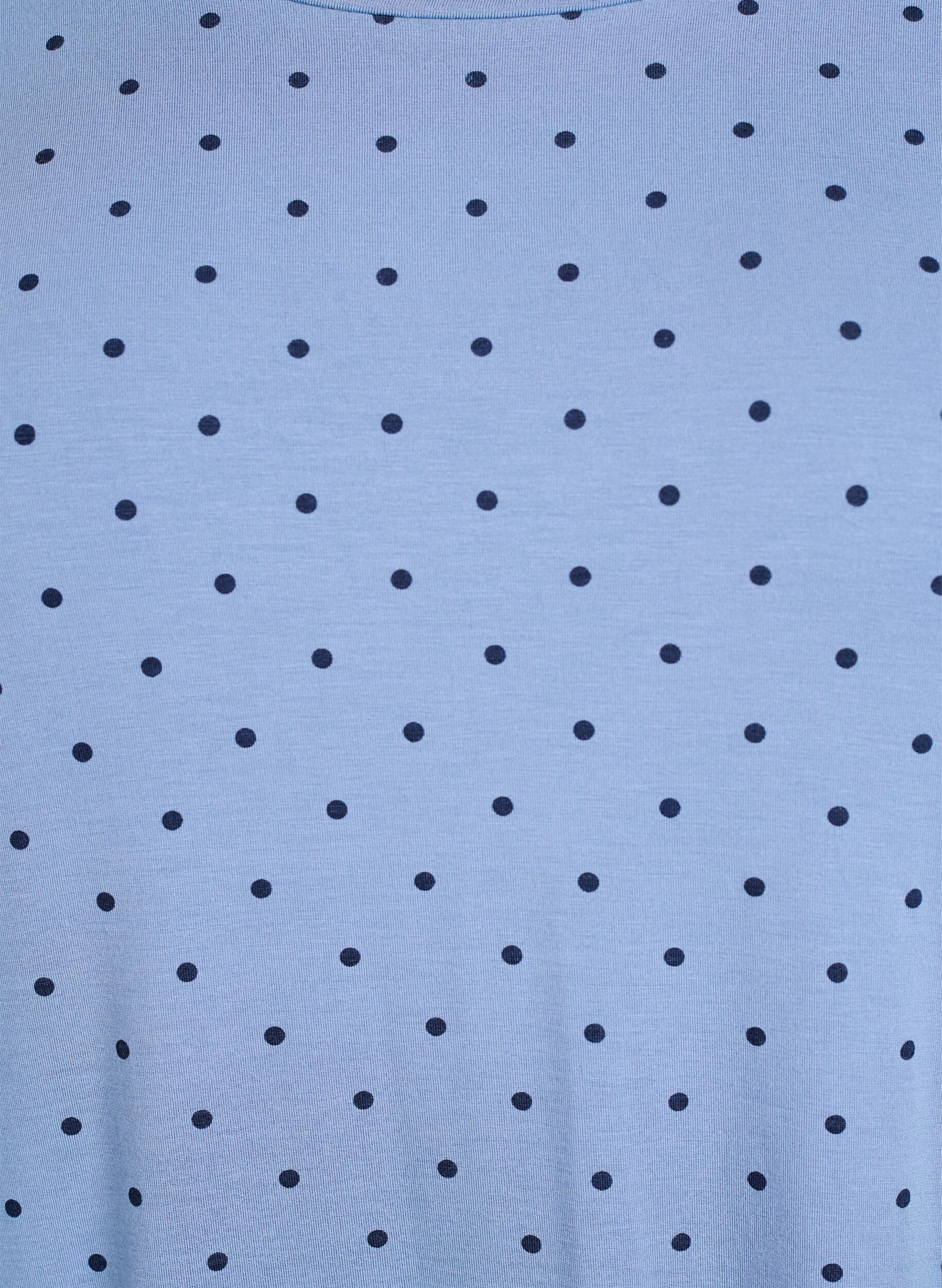 Zizzi Nachtblouse in modal met lange mouwen, Blauw, Packshot image number 2