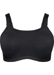 Sportbeha met hoge ondersteuning, beugels en gewatteerde bandjes, Zwart