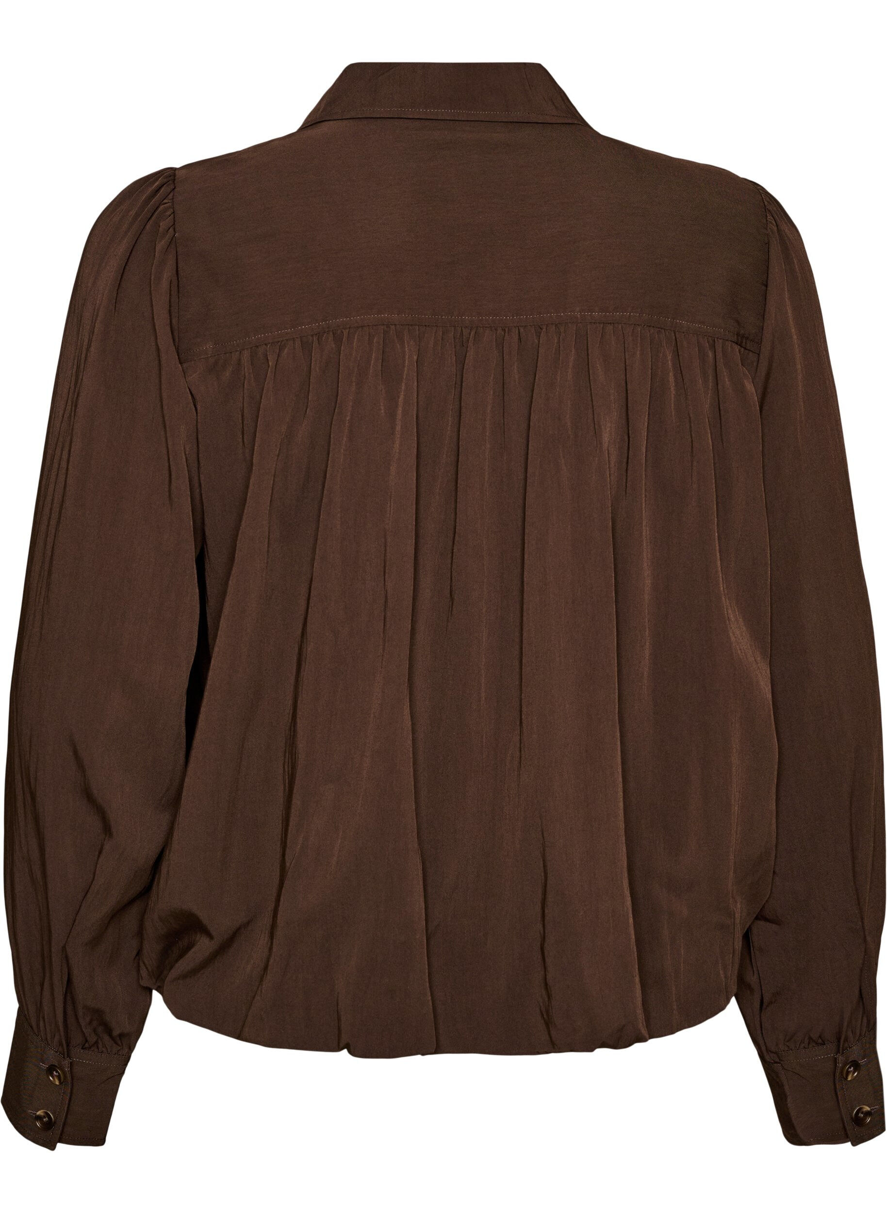 ZizziShirt met ballonvorm en onzichtbare ritssluiting, Bruin, Packshot image number 1