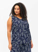 Bedrukte top met v-hals, Navy B. w. Dot Leaf, Model image number 0