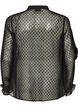 Overhemdblouse met kanten inzet en stippenpatroon, Zwart, Packshot image number 1