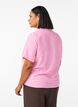 Shirt met korte mouwen in linnen en viscose, Roze, Model image number 2