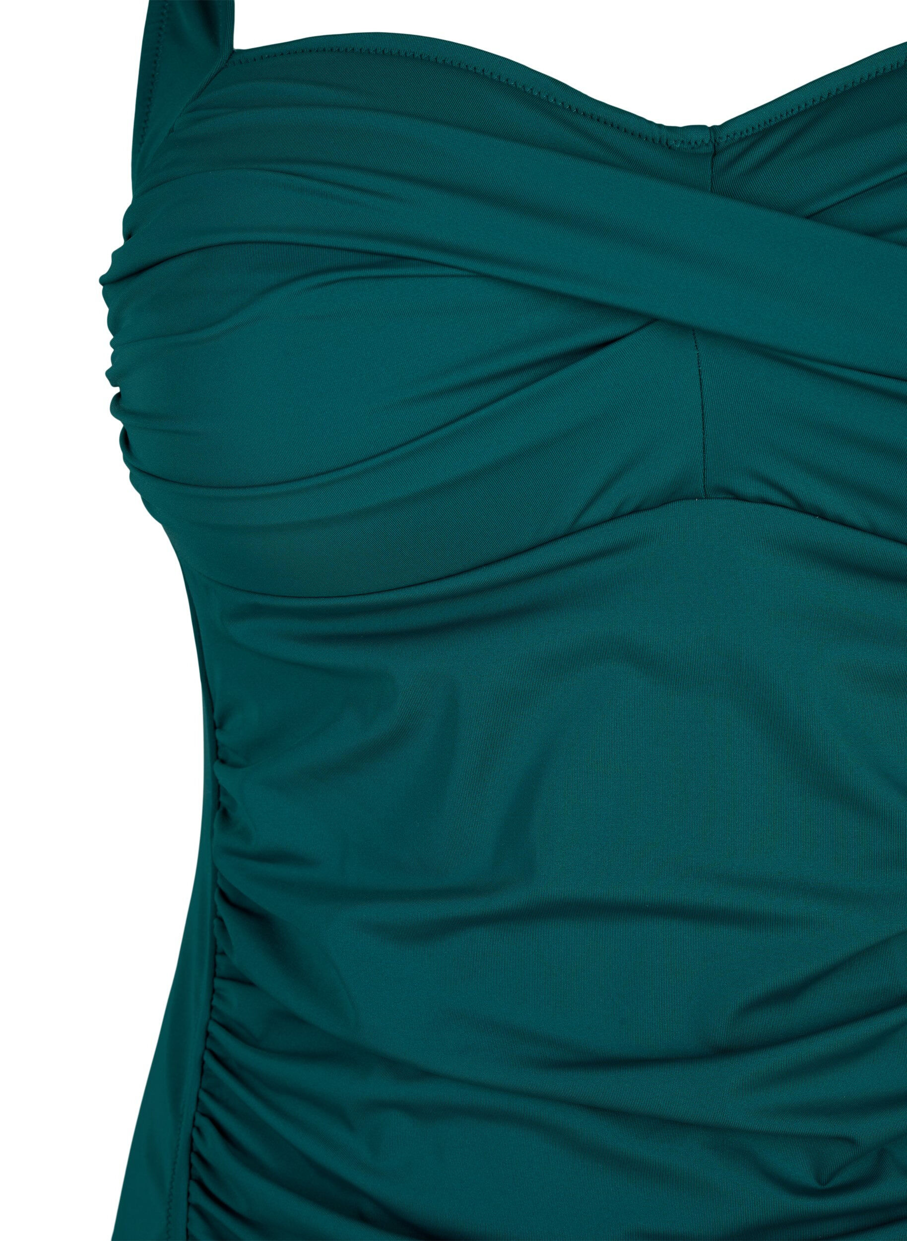 Zizzi Gedrapeerde tankini, Groen, Packshot image number 2