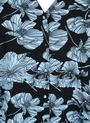 Shirtblouse met V-hals en print, Black B. Flower AOP, Packshot image number 2
