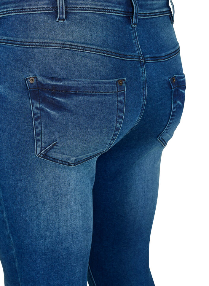 Gecropte Amy jeans met ritssluiting details, Blauw, Packshot image number 1